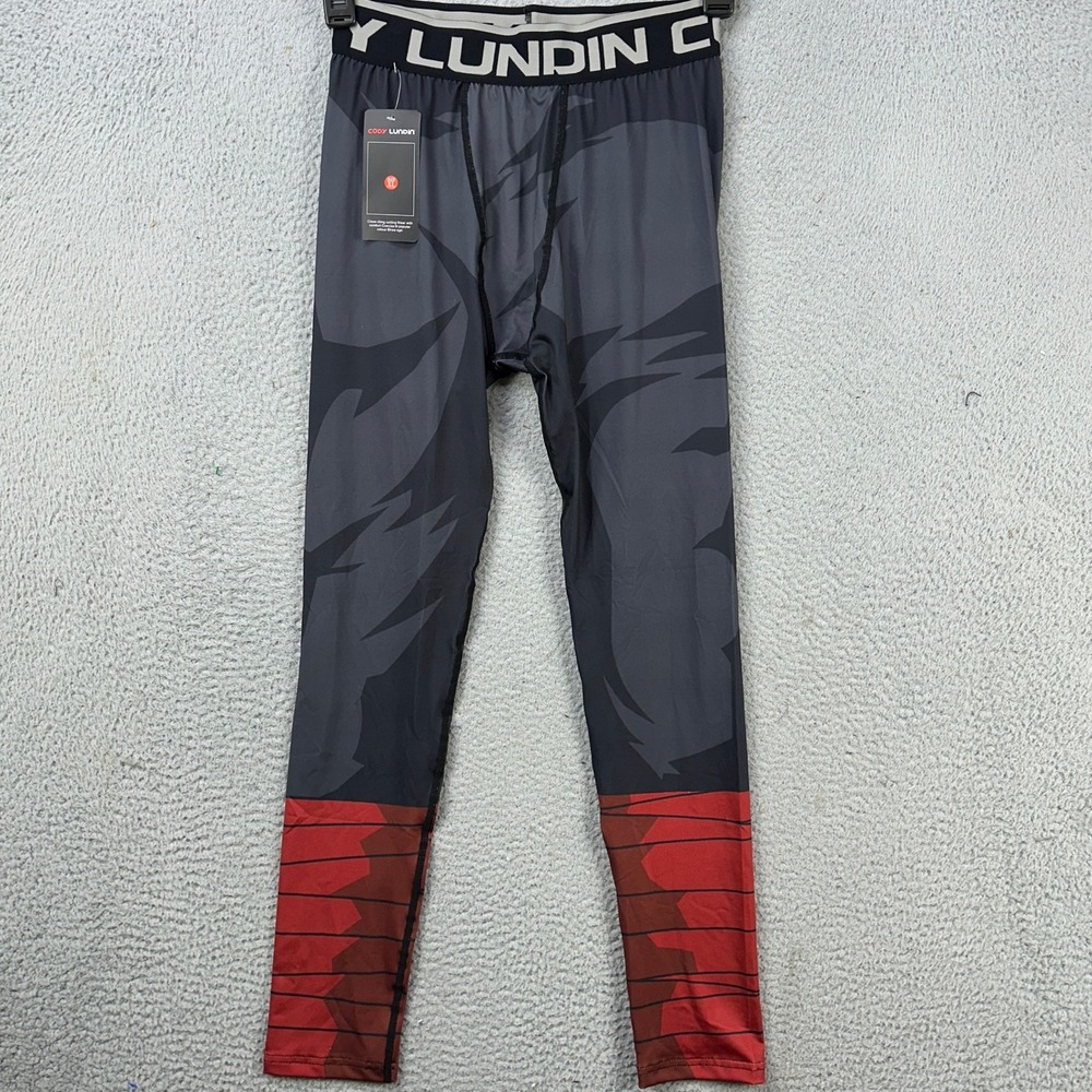 Cody Lundin Leggings Compression Mens XL Black Gray Rock Lee‎ Elastic Waist NEW